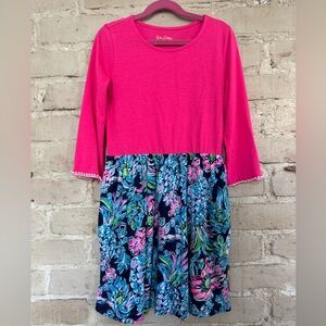 Lilly Pulitzer Floral Pink and Blue Girls Dress